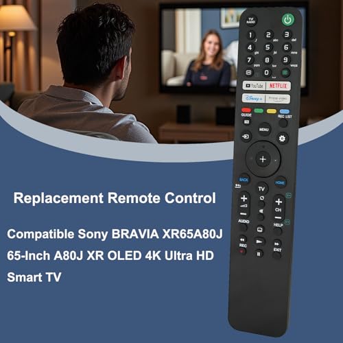 uehba Replacement Remote Control Controller for Sony BRAVIA XR65A80J 65-Inch A80J XR OLED 4K Ultra HD Smart TV - Image 3