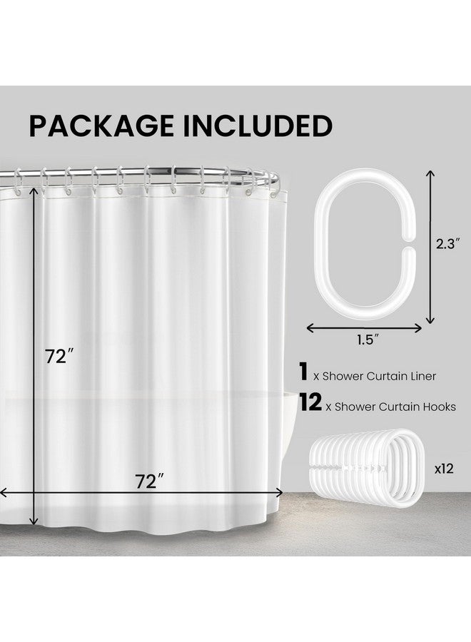 LiBa Bathroom Shower Curtain - Waterproof Plastic Shower Curtain Premium PEVA Non-Toxic with Rust Proof Grommets White 10G Heavy Duty Bathroom Accessories 72x72 - Image 4