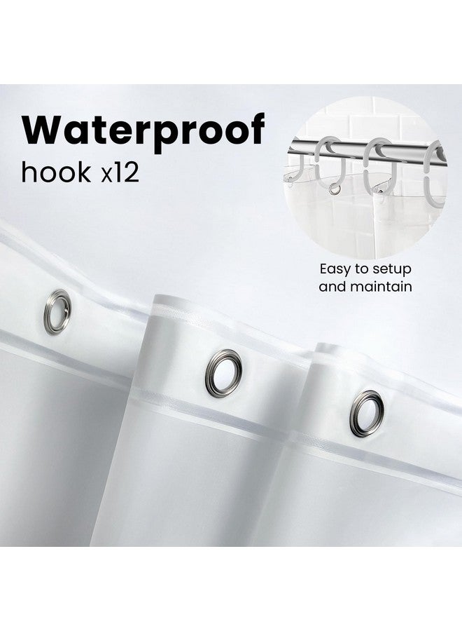 LiBa Bathroom Shower Curtain - Waterproof Plastic Shower Curtain Premium PEVA Non-Toxic with Rust Proof Grommets White 10G Heavy Duty Bathroom Accessories 72x72 - Image 3
