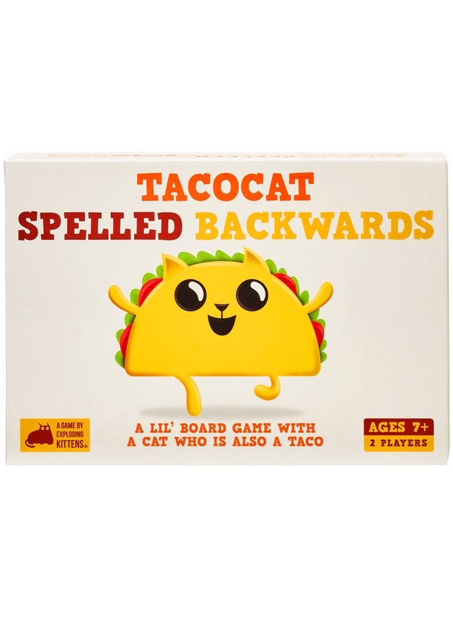 Exploding Kittens LLC Tacocat Spelled Backwards By Exploding Kittens - 2 Players - Ages 7+ - 15 Minutes To Play - Clever Family Board Game - Couples Game, Family Game Night, Kid And Adult Board Game  - Image 1