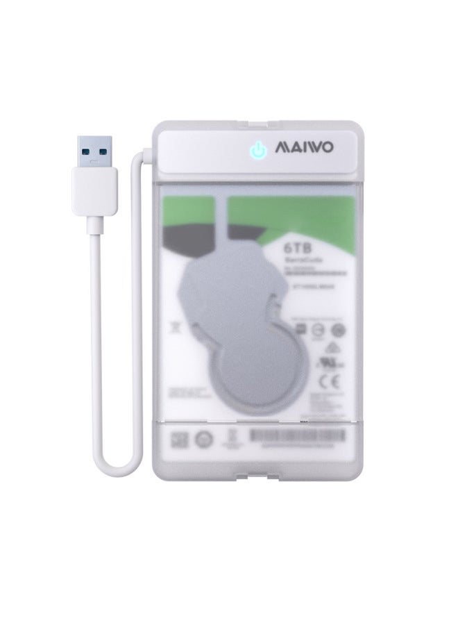 Maiwo Mobile Hard Disk Box 2.5-inch Usb3.0 Notebook Solid-state Mechanical Sata External Box K105-Color:K105 White 2.5inch Sata Hard Drive Box - Image 1