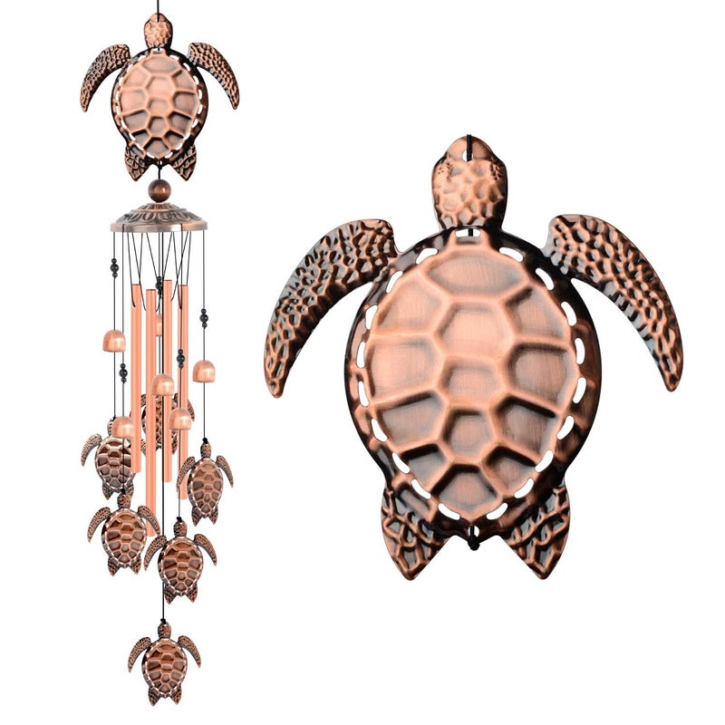 JOBOSI Sea Turtle Wind Chimes Gifts for Mom Grandma Women Outdoor Garden Patio Decor with S Hook Indoor Outdoor Turtles Wind Chime for Outside Turtles Gifts