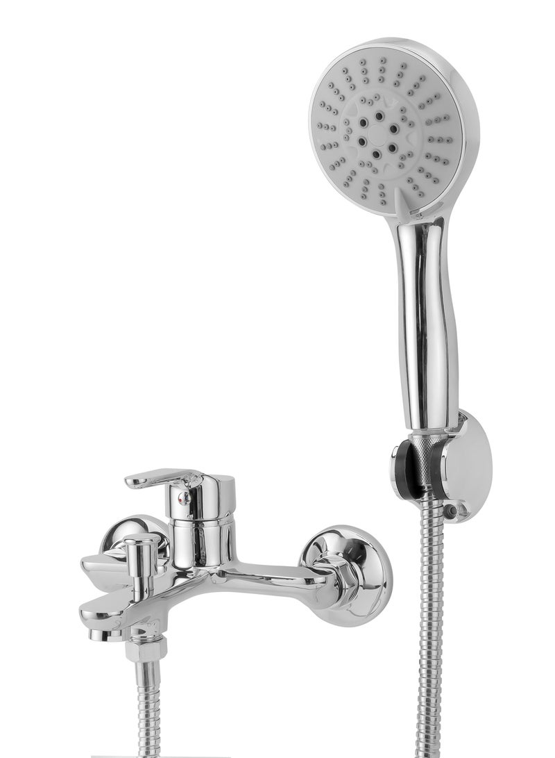 GEEPAS Single Lever Bath Shower Mixer With Brass Wall Mounted Tap For Bathroom And Shower Column - Image 1