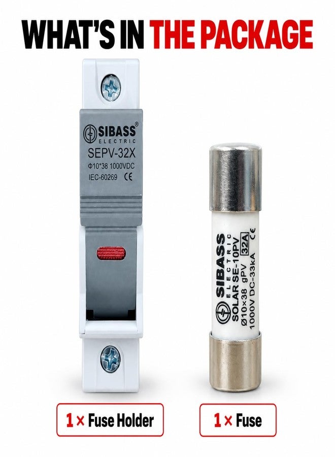 Daystar Solar 32A DC Fuse Holder with Pre-Installed DC Fuse (15A / 16A / 20A / 32A) – Sibass or Mersen Fuse – Overcurrent Protection for Solar Panels, Inverters & DCDB Systems (Sibass/32, Amps) - Image 5