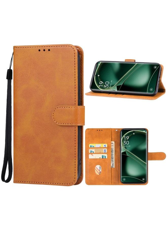 Generic For OPPO Find X7 Ultra Leather Phone Case(Brown) 
