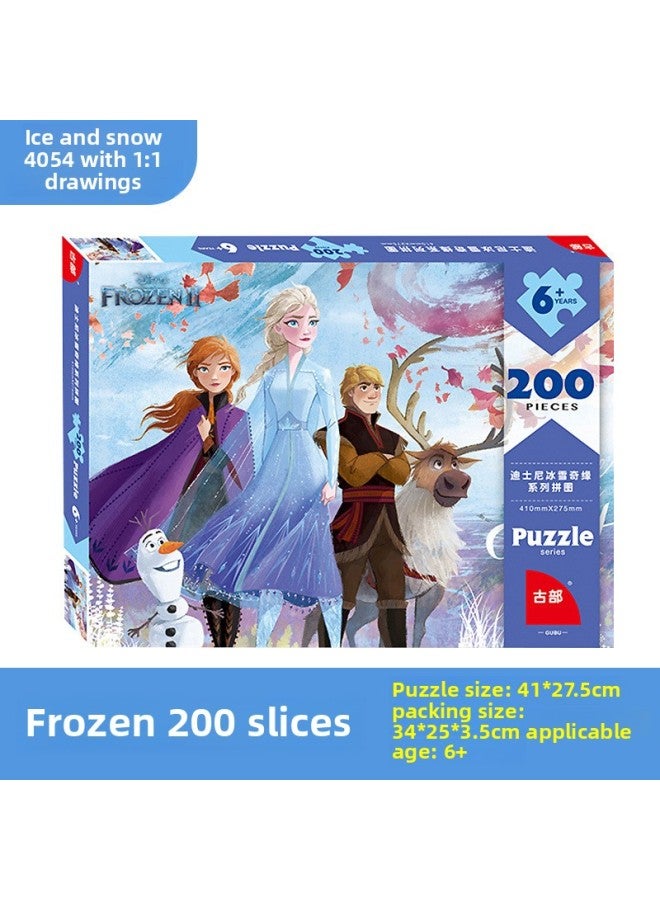 Disney Frozen 2 Series Puzzle Children's Flat Figure Puzzle Princess Aisha 5-7-10 Years Old Educational Toys-Color:11DF2004054 Frozen II Puzzle 200 Piece - Image 1