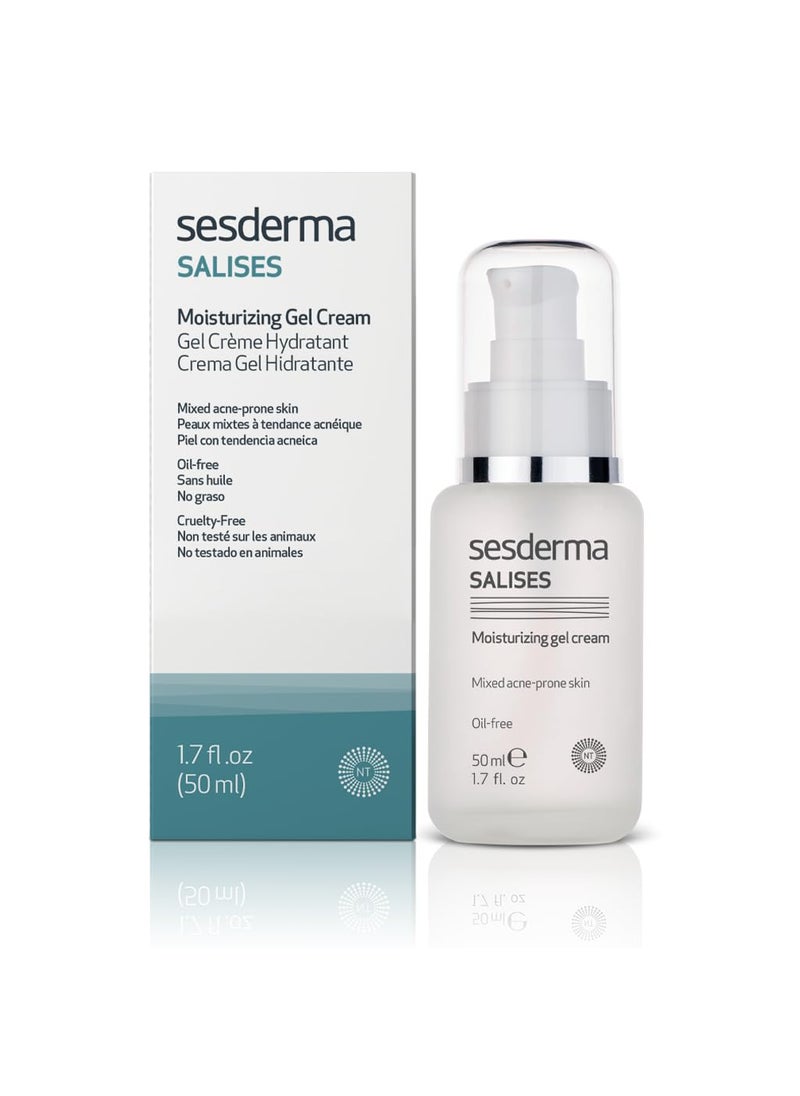 SeSDERMA Sesderma SALISES Moisturizing Gel Cream, Acne Treatment for Oily & Combination Skin, Control Breakouts & Hydrate, 1.7 fl oz 