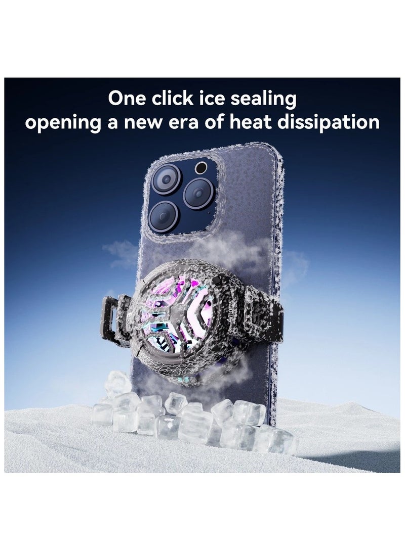 Amgras Amgras iceWorld Pro Phone Cooler gaming Mute Dissipate Fan Cooling Radiator Magnetic/Back-clip 2 in 1 RGB Lighting  - Image 2