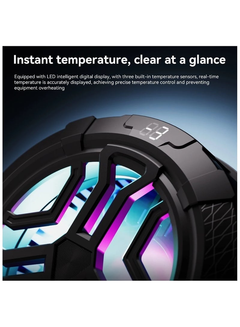 Amgras Amgras iceWorld Pro Phone Cooler gaming Mute Dissipate Fan Cooling Radiator Magnetic/Back-clip 2 in 1 RGB Lighting  - Image 5