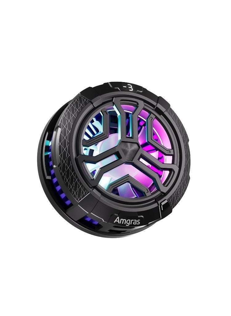 Amgras Amgras iceWorld Pro Phone Cooler gaming Mute Dissipate Fan Cooling Radiator Magnetic/Back-clip 2 in 1 RGB Lighting  - Image 1