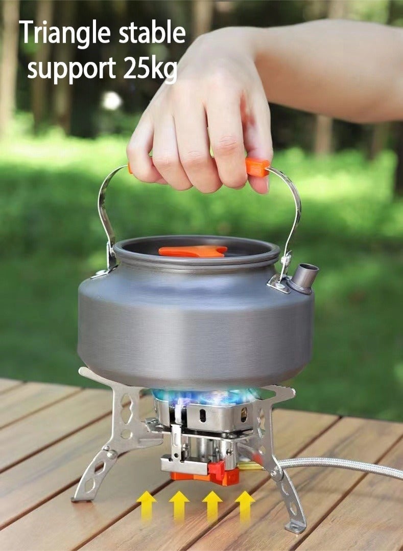 Camp Stoves,3-Burner Portable Gas Stove with Extended Gas Hose & Carrying Bag – Ideal for Camping, Travel, and Outdoor Adventures - Image 5