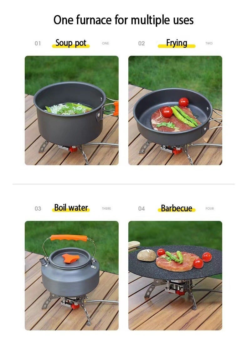 Camp Stoves,3-Burner Portable Gas Stove with Extended Gas Hose & Carrying Bag – Ideal for Camping, Travel, and Outdoor Adventures - Image 4