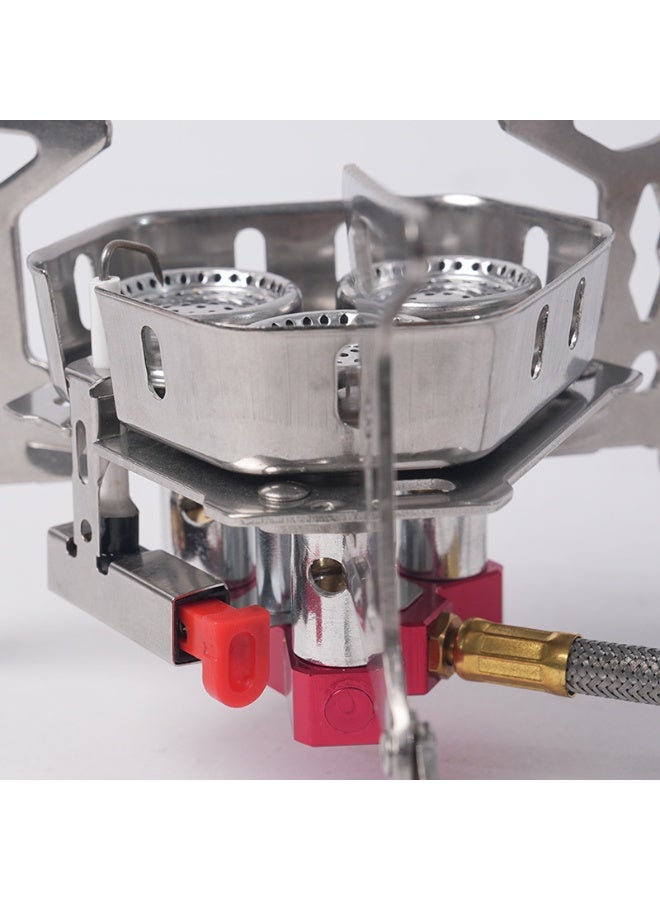 Camp Stoves,3-Burner Portable Gas Stove with Extended Gas Hose & Carrying Bag – Ideal for Camping, Travel, and Outdoor Adventures - Image 2