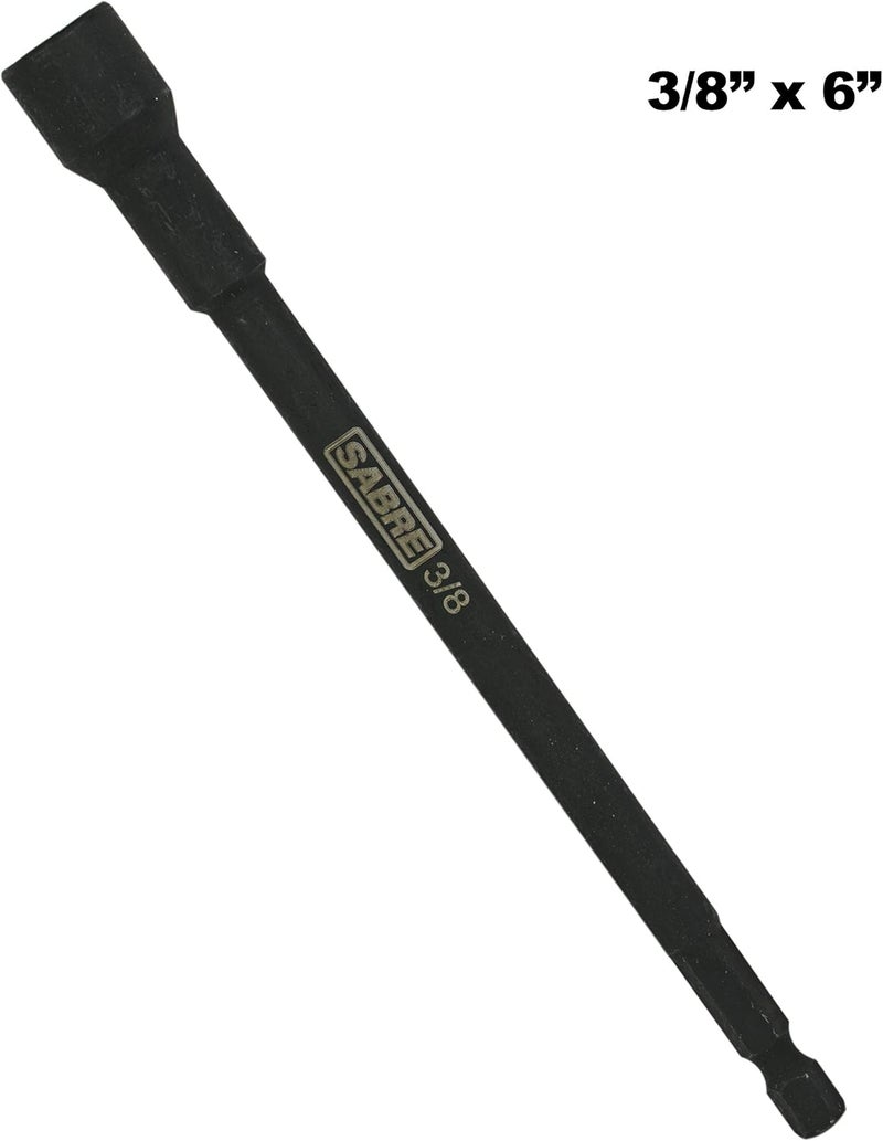 Sabre Tools 3/8 Inch Impact Magnetic Nut Driver – 6 Inch Length, 1/4 Inch Hex Shank, Magnetic Socket Tip (3/8” SAE) - Image 2