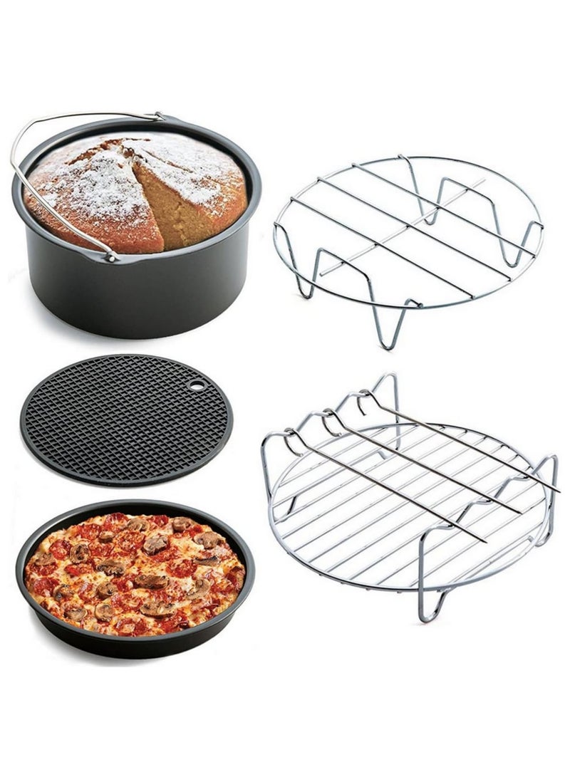 Home Air Fryer Accessories Accessories Baking Basket Pizza Plate Grill Rack Pot Mat - Image 1