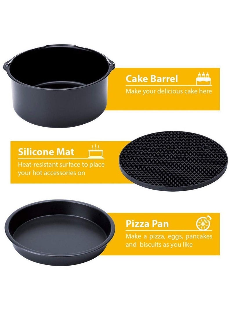 Home Air Fryer Accessories Accessories Baking Basket Pizza Plate Grill Rack Pot Mat - Image 4