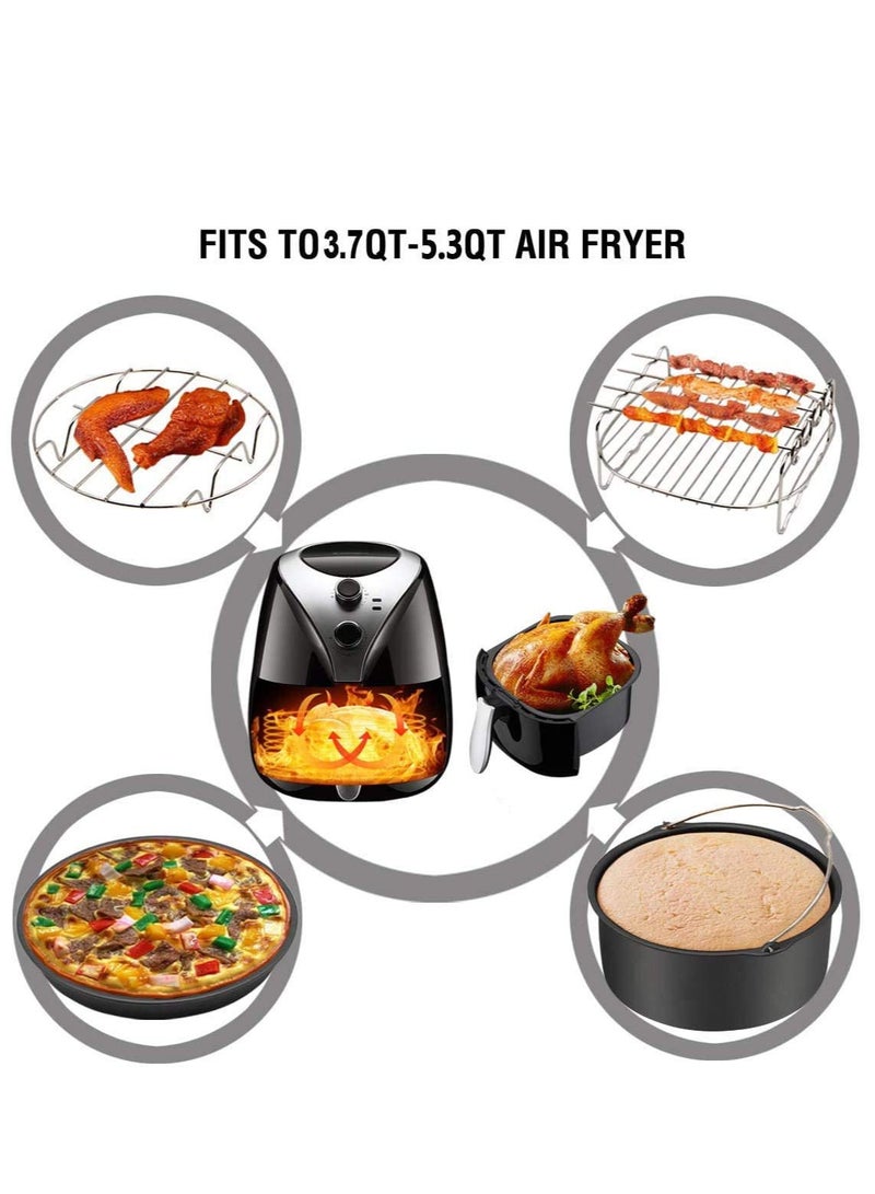 Home Air Fryer Accessories Accessories Baking Basket Pizza Plate Grill Rack Pot Mat - Image 3