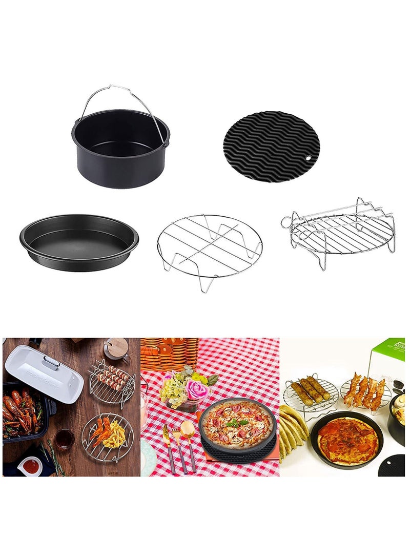 Home Air Fryer Accessories Accessories Baking Basket Pizza Plate Grill Rack Pot Mat - Image 5