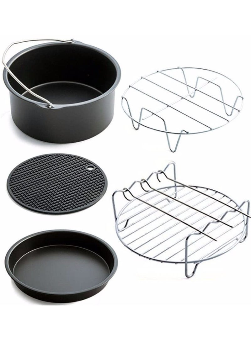 Home Air Fryer Accessories Accessories Baking Basket Pizza Plate Grill Rack Pot Mat - Image 2
