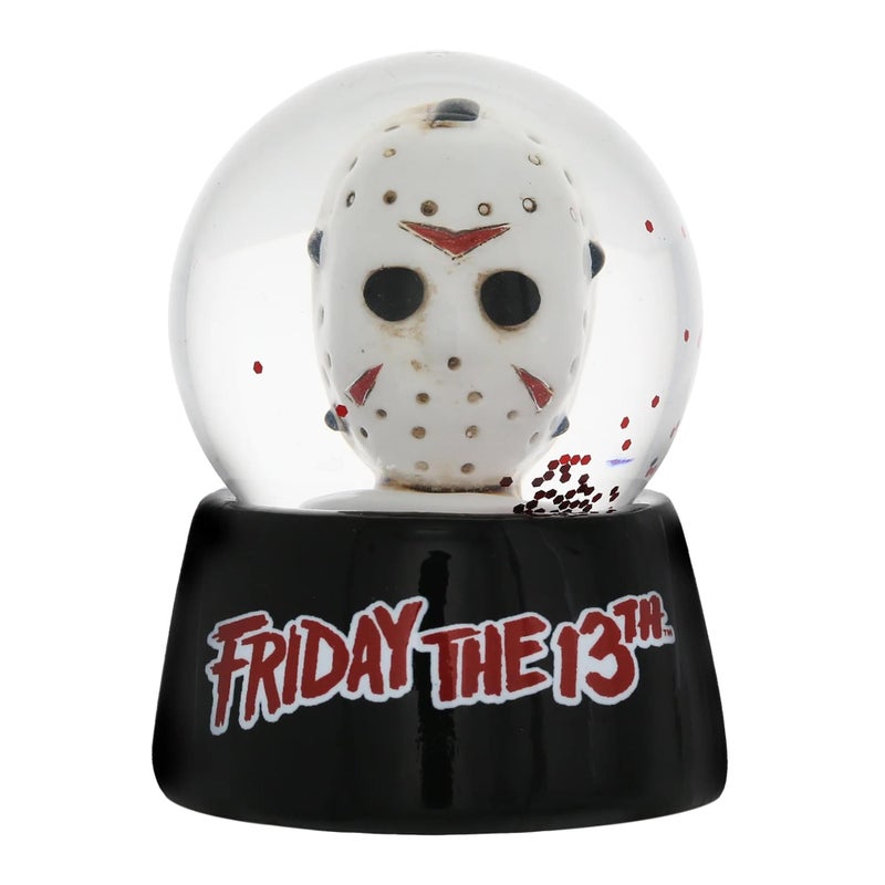 Friday the 13th Jasons Mask 3Inch Mini Snow Globe with Swirling Glitter Display Piece Horror Movie Collectible Keepsake