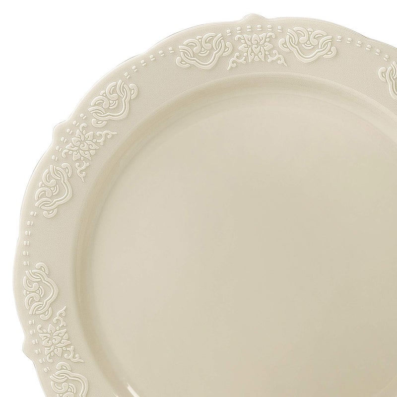 OCCASIONS FINEST PLA "" OCCASIONS "" 40 Pieces Plates Pack  Vintage Party  Disposable Wedding Party Plastic Bowls (10 oz Soup Bowl  Portofino in Ivory) - Image 2