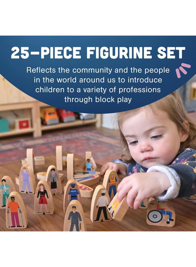 Constructive Playthings Wooden Community Helpers, Diverse Citizens & Careers, Use with Building Blocks, Creative Play, Social Emotional Learning Toy, Long-Lasting, Toddler Toys for 3 Years & Up - Image 3