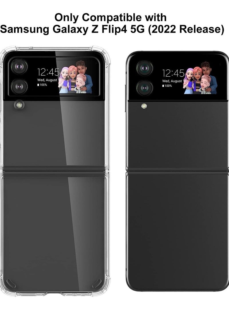 MIGOFAST Samsung Galaxy Z Flip 4 Clear Case Hard PC Back & Soft TPU Bumper Transparent Protective Cover Shockproof Scratch Resistant Case for Samsung Galaxy Z Flip 4 5G - Image 2