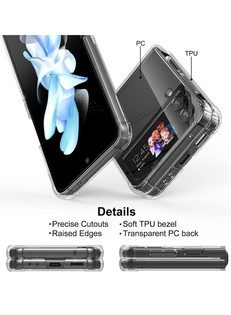 MIGOFAST Samsung Galaxy Z Flip 4 Clear Case Hard PC Back & Soft TPU Bumper Transparent Protective Cover Shockproof Scratch Resistant Case for Samsung Galaxy Z Flip 4 5G - Image 3