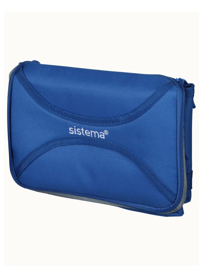 Sistema Mega Fold Up Cooler Bag Blue – Insulated Reusable Lunch Cooler with Foldable Design, Thermal Food Storage Bag for Picnic, Grocery Shopping, Travel, Camping & Outdoor Adventures - Image 2