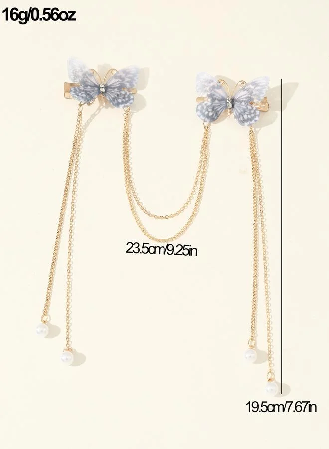 Take Two  Butterfly Chain Hair Clip for Women | Best Price UAE