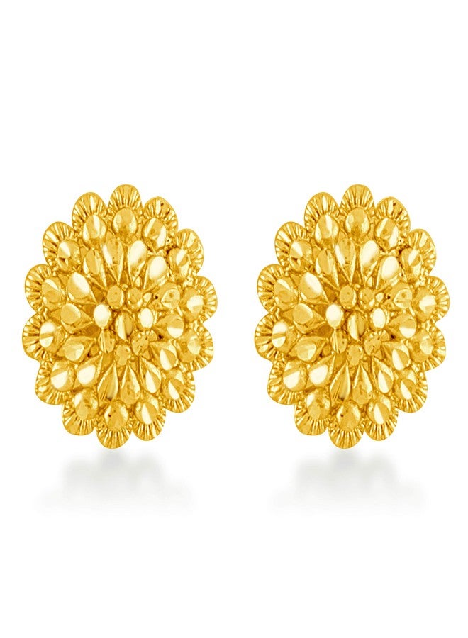 MEENAZ Earrings For Women girls Combo Set Pack Traditional Temple 1 One Gram Gold 18k Copper Brass Ruby Meenakari South Indian Screw Back Studs Tops Stud Fashion Stylish Hoop Bali Ear rings combo-M29 - Image 3