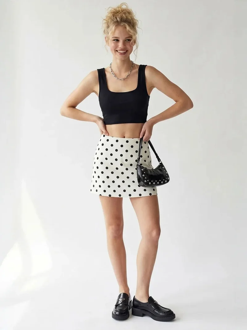 Mixray Black MIXRAY Women's Fitted Square-neck Crop Tank Top for Women | Best Price UAE
