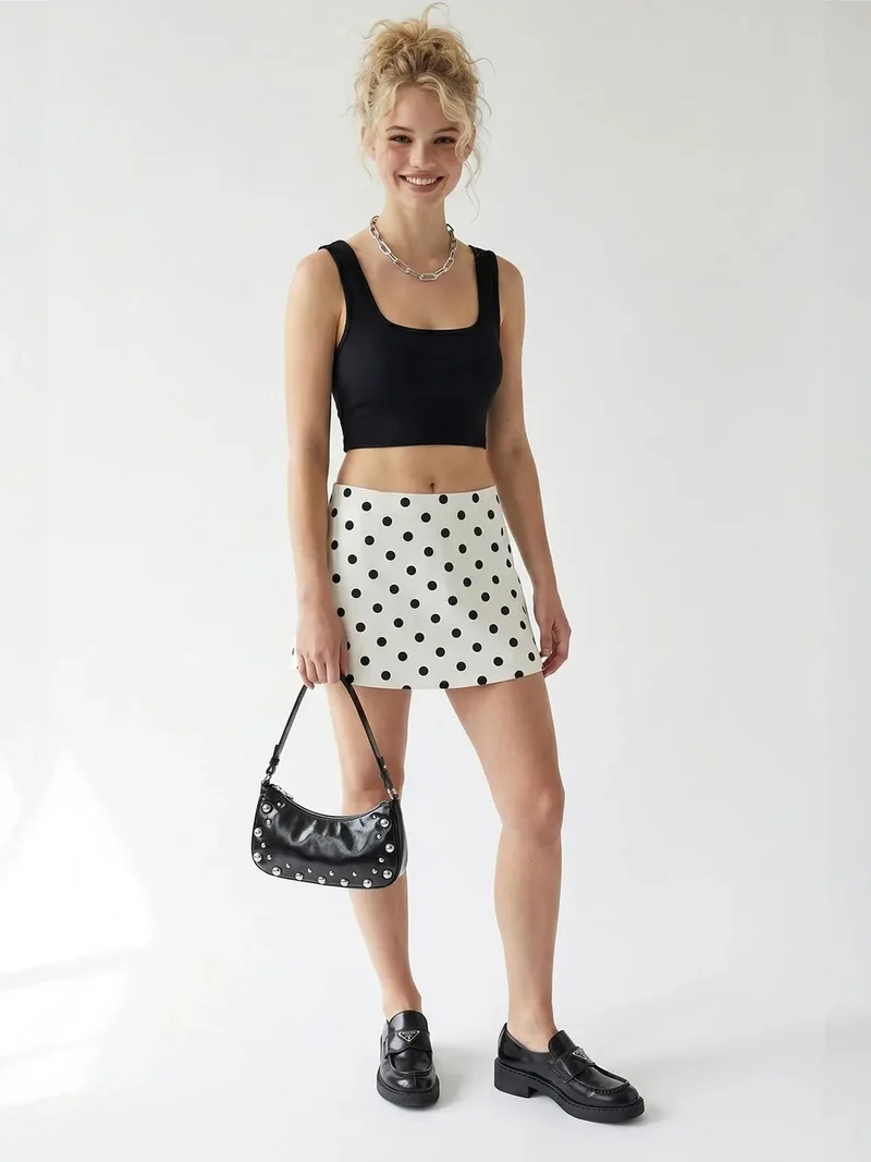 Mixray Black MIXRAY Women's Fitted Square-neck Crop Tank Top for Women | Best Price UAE