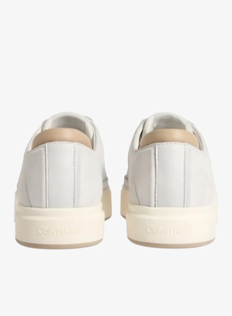 CALVIN KLEIN Oyster Mushroom/Travertine Premier - Leather Signature Trainers for Men | Best Price UAE
