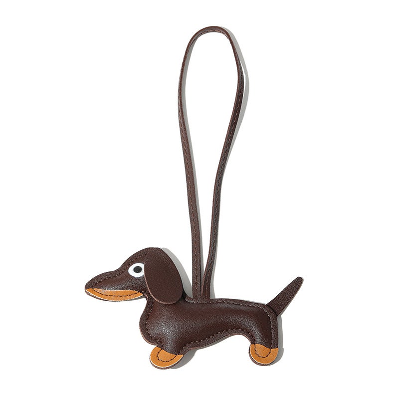 SP-111 Cute Cartoon Dachshund PU Keychain Bag Charm - Image 5