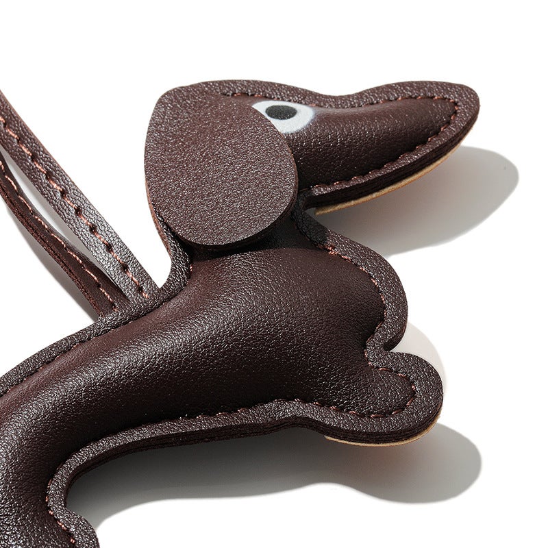 SP-111 Cute Cartoon Dachshund PU Keychain Bag Charm - Image 3