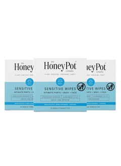 the Honey Pot company The Honey Pot Company - Feminine Wipes - Indivdually Wrapped - Daily PH Balancing, Fragrance & Sulfate Free Wipes for Intimate Parts, Body, or Face - Hygiene Products - 15 Ct (Pack 3) 