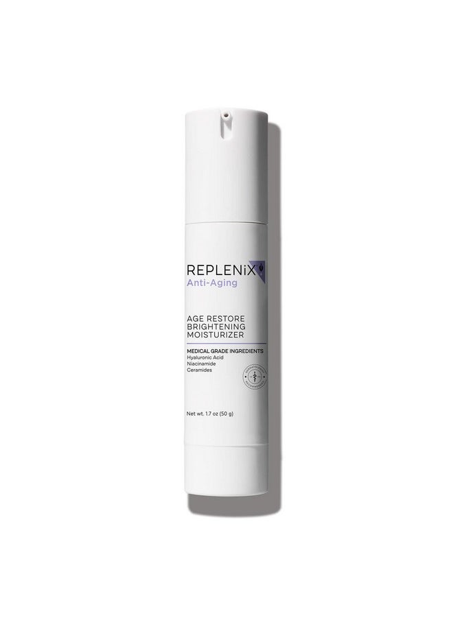 Replenix Age Restore Brightening Face Moisturizer With Hyaluronic Acid, Niacinamide & Ceramides, Medical-Grade Oil-Free Facial Cream For Mature Skin (1.7 Oz)  - Image 1