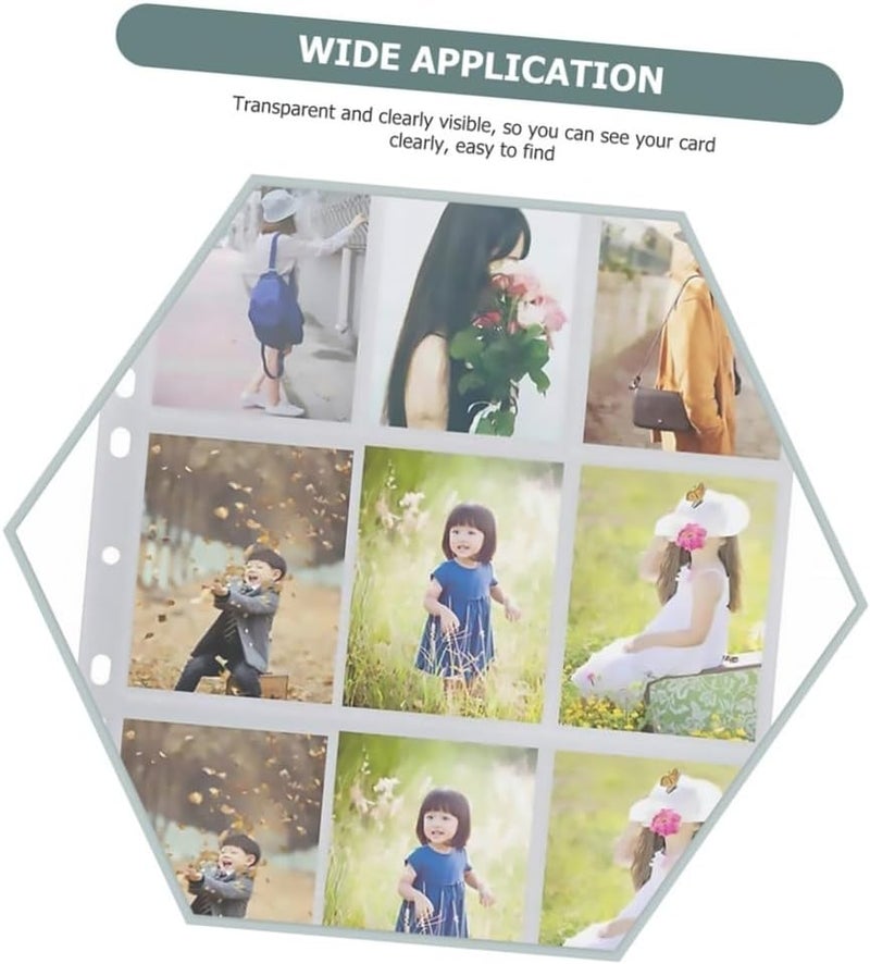 GALPADA 20pcs 20pcs Transparent Double-Sided Trading Card Sleeves Organizer Protective Storage Pages for Business and Hobby Cards - Image 2