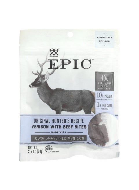 Epic Bar, Bites, Venison with Beef Bites, 2.5 oz (70 g)