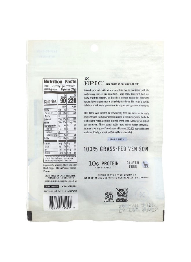 Epic Bar, Bites, Venison with Beef Bites, 2.5 oz (70 g)