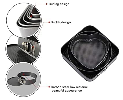 Dream Bird International Teflon Coated Spring Form Cake Mould Pan Set Baking Tray Removable Cake Mould Medium 3 - Image 5