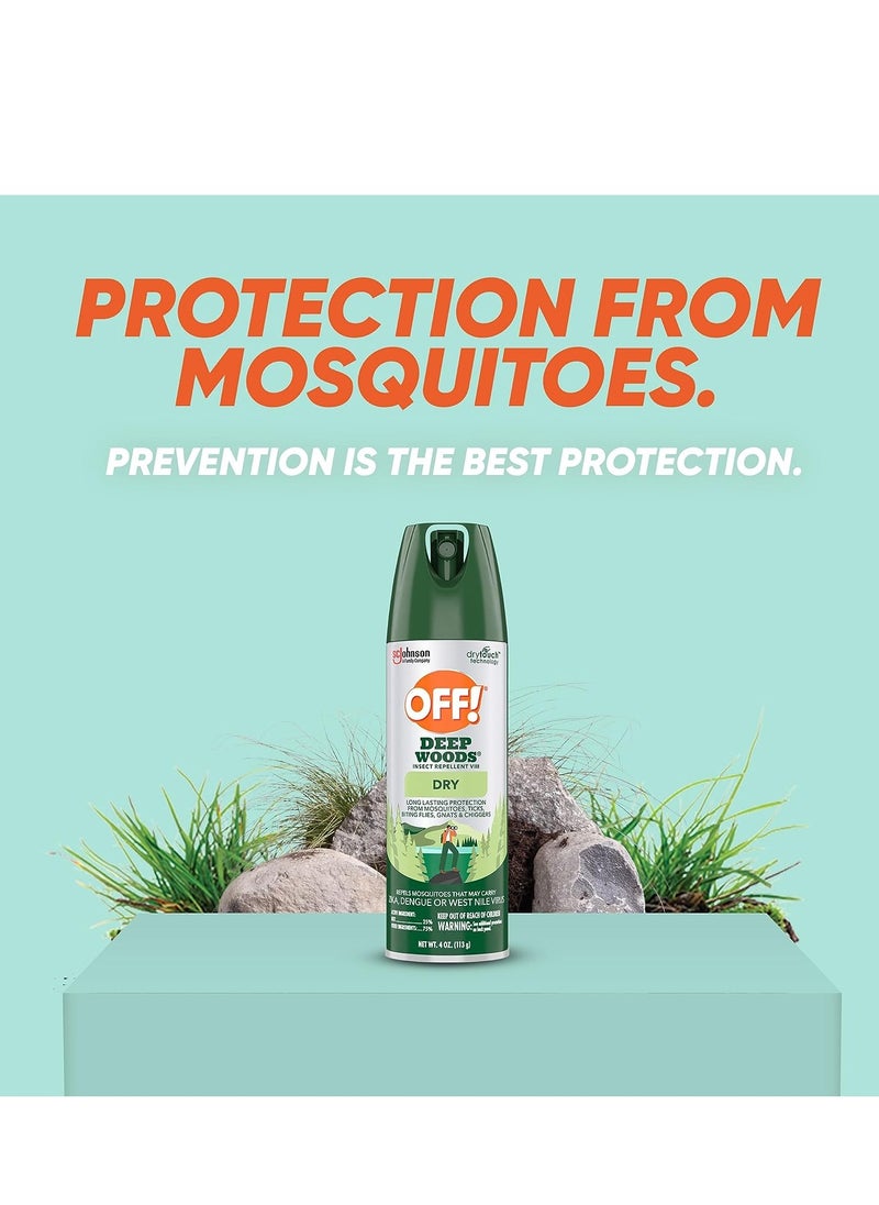 OFF! - OFF! Deep Woods Insect Repellent Aerosol, Dry, Non-Greasy Formula, Bug Spray with Long Lasting Protection from Mosquitoes, 4 Oz, 4 Count - Image 1