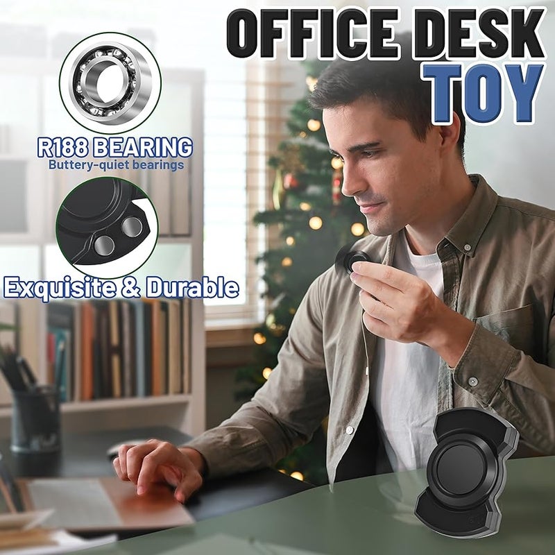 Chilvil 3-in-1 Fidget Toy for Adults, Slider Clicker Spinner EDC Metal Magnetic Desk Office Toy Stress Anxiety Relief Items Cool Gadget for Teen Boys Kid Sensory Autism ADHD Autistic Classroom - Image 4
