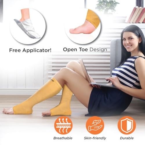 Vissco Medical Compression Stockings Below Knee – XL (Beige) Support Stockings for Varicose Veins Swollen Legs Edema Pain Relief & Blood Circulation 1 Pair - Image 5
