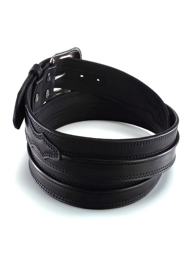 ARIAT Men's Leather Raised Center-Ridge Belt, Black, 36 - Image 4