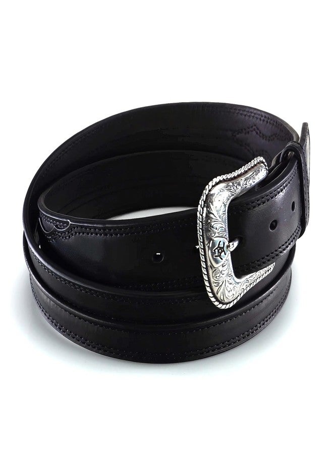 ARIAT Men's Leather Raised Center-Ridge Belt, Black, 36 - Image 2