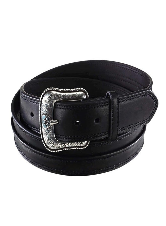 ARIAT Men's Leather Raised Center-Ridge Belt, Black, 36 - Image 1
