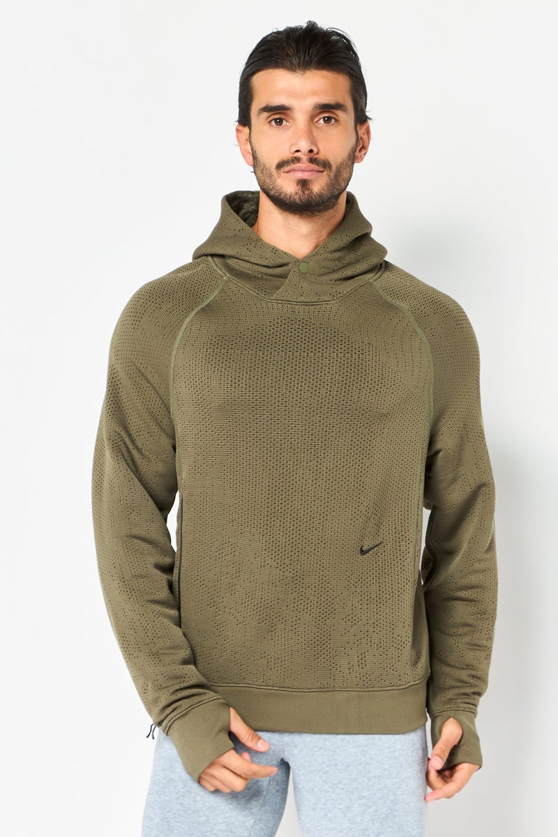 Nike Men Therma Fit Long Sleeve Training Hoodie, Green - Image 1