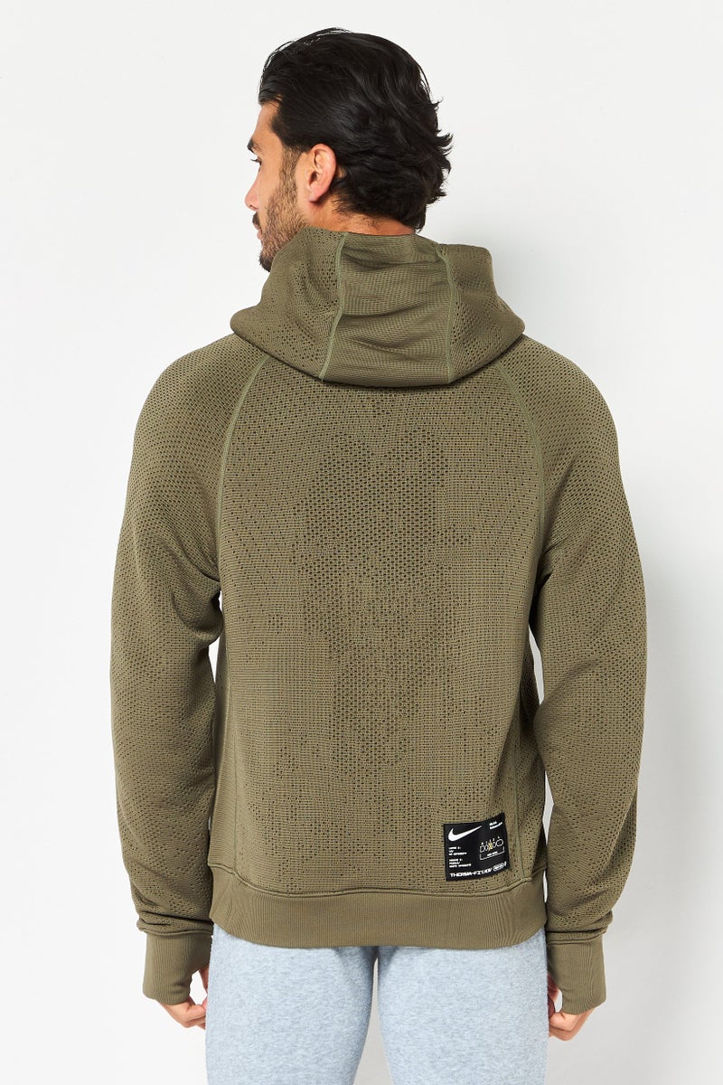 Nike Men Therma Fit Long Sleeve Training Hoodie, Green - Image 2